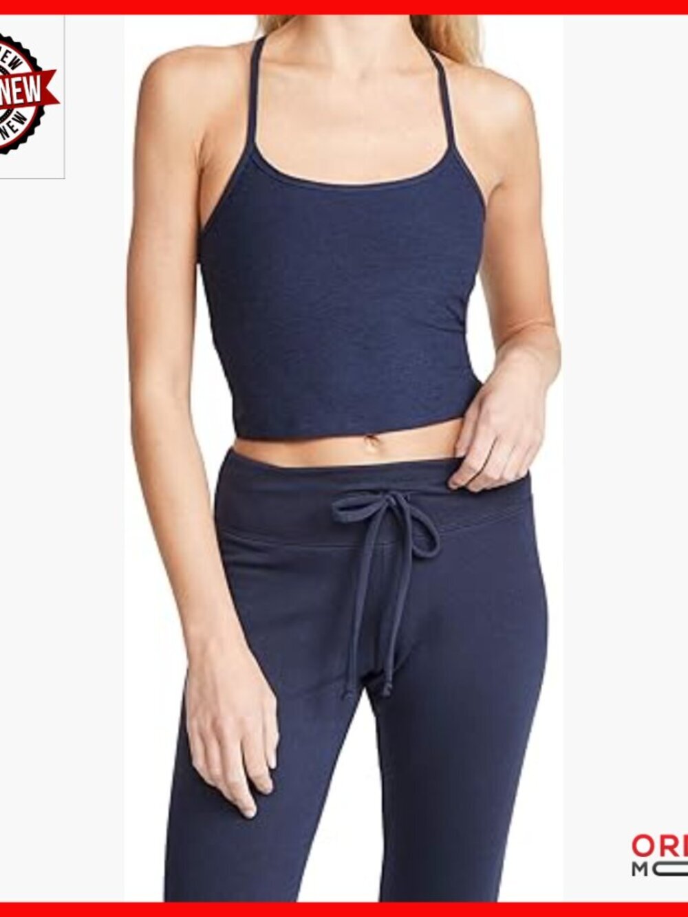 Cropped Racerback Tank with Shelf Bra, Spacedye Fabric, Activewear